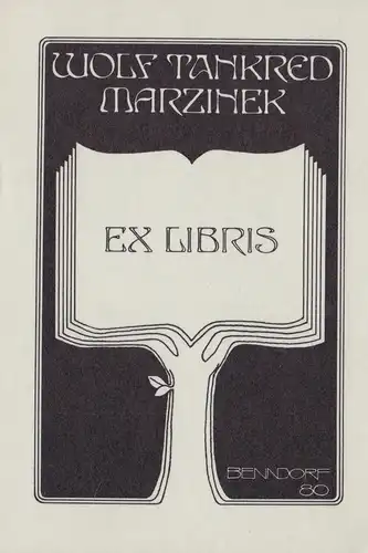 Exlibris für Wolf Tankred Marzinek / Baum tree Buch book