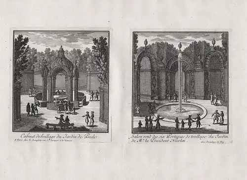 Cabinet de treillage du Jardin de Presle / Salon rond des six Portiques...- Jardin de Presle Beaumont jardin d
