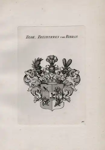 Blok. Freiherren von Bibran - Block von Bibran Wappen coat of arms Heraldik heraldry