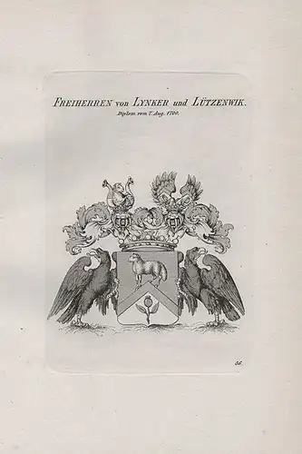 Freiherren von Lynker und Lützenwick - Linker von Lützenwick Wappen coat of arms Heraldik heraldry