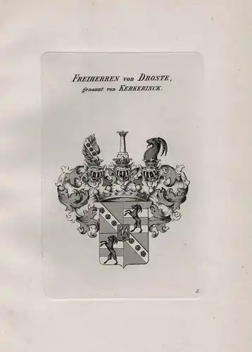 Freiherren von Droste, genannt von Kerkerinck - Wappen coat of arms Heraldik heraldry
