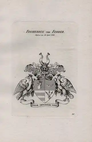 Freiherren von Ferber. - Wappen coat of arms Heraldik heraldry