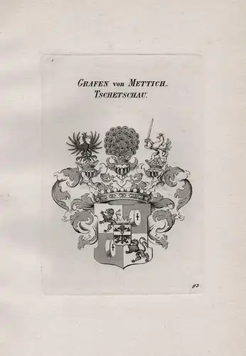 Grafen von Mettich-Tschetschau - Wappen coat of arms Heraldik heraldry