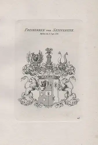 Freiherren von Seyffertitz. - Wappen coat of arms Heraldik heraldry