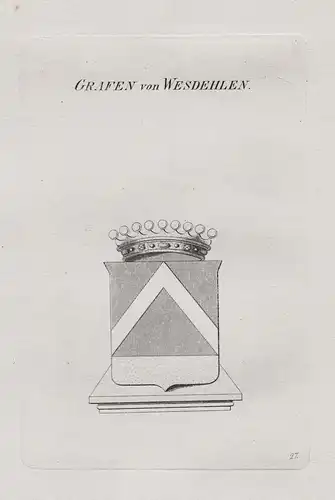 Grafen von Wesdehlen - Wappen coat of arms Heraldik heraldry