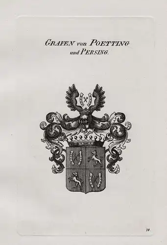 Grafen von Poetting und Persing - Pötting Poetting und Persing Wappen coat of arms Heraldik heraldry