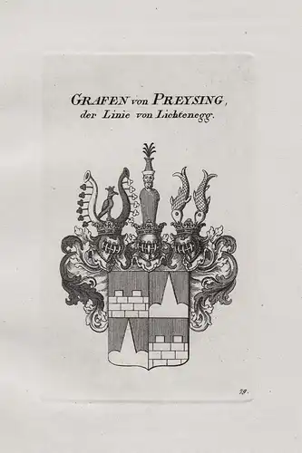 Grafen von Preysing, der Linie von Lichtenegg - Wappen coat of arms Heraldik heraldry