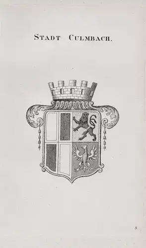 Stadt Culmbach - Kulmbach Wappen coat of arms Heraldik heraldry