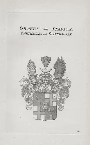 Grafen von Stadion-Warthausen und Thannhausen - Wappen coat of arms Heraldik heraldry