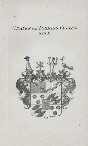 Grafen von Törring-Guttenzell - Toerring-Gutenzeller Wappen coat of arms Heraldik heraldry
