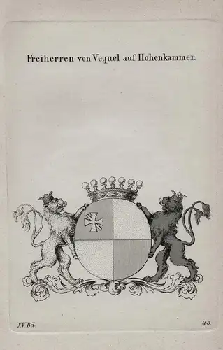 Freiherren von Vequel auf Hohenkammer - Wappen coat of arms Heraldik heraldry