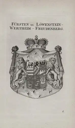Fürsten von Loewenstein-Wertheim-Freudenberg - Löwenstein Wappen coat of arms Heraldik heraldry