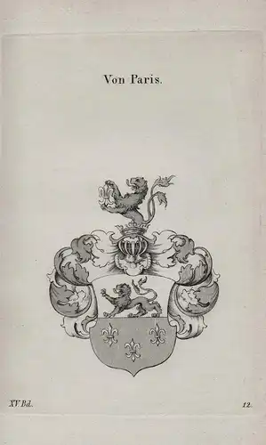 Von Paris - Wappen coat of arms Heraldik heraldry