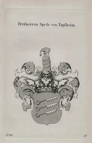 Freiherren Speth von Tapfheim - Wappen coat of arms Heraldik heraldry