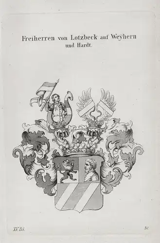 Freiherren von Lotzbeck auf Weyhern und Hardt - Lotzbeck auf Weyhern Hardt Wappen coat of arms Heraldik herald