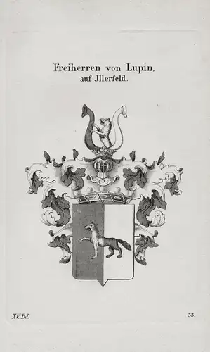 Freiherren von Lupin, auf Jllerfeld - Lupin auf Illerfeld Wappen coat of arms Heraldik heraldry