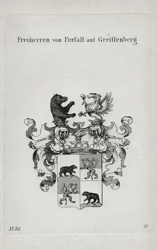 Freiherren von Perfall auf Greiffenberg - Wappen coat of arms Heraldik heraldry