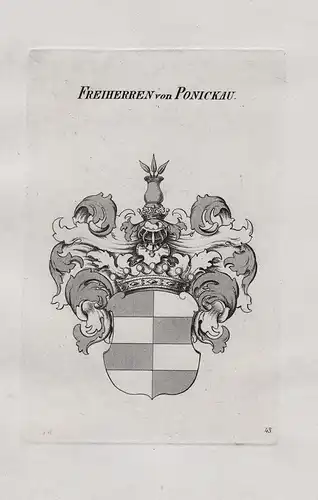 Freiherren von Ponickau - Ponickau Ponikau Ponigkau Wappen coat of arms Heraldik heraldry
