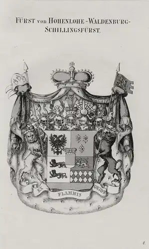 Fürsten von Hohenlohe-Waldenburg-Schillingsfürst - Wappen coat of arms Heraldik heraldry