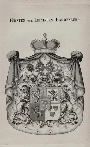 Fürsten von Leiningen-Hardenburg - Wappen coat of arms Heraldik heraldry