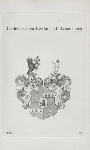 Freiherren von Ickstatt auf Ramelsberg - Wappen coat of arms Heraldik heraldry