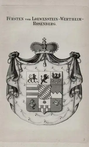 Fürsten von Loewenstein-Wertheim-Rosenberg - Löwenstein Wappen coat of arms Heraldik heraldry