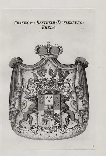 Grafen von Bentheim-Tecklenburg-Rheda - Wappen coat of arms Heraldik heraldry