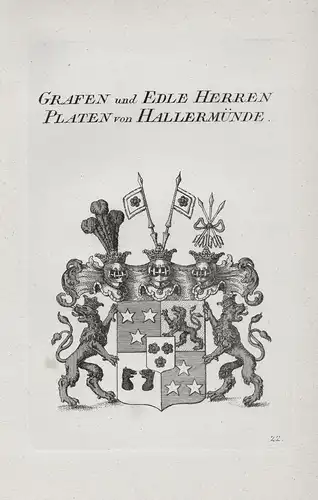 Grafen und Edle Herren Platen zu Hallermünde - Wappen coat of arms Heraldik heraldry