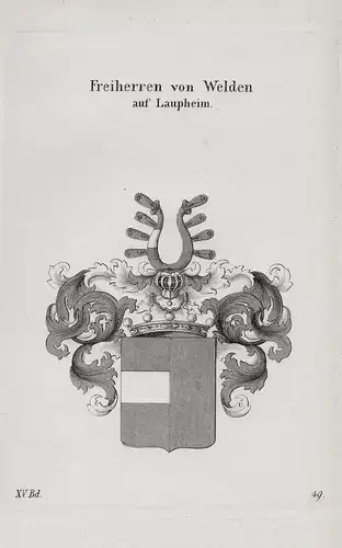 Freiherren von Welden auf Laupheim - Wappen coat of arms Heraldik heraldry