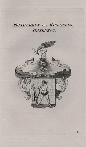 Freiherren von Risenfels-Seisenegg. - Wappen coat of arms Heraldik heraldry
