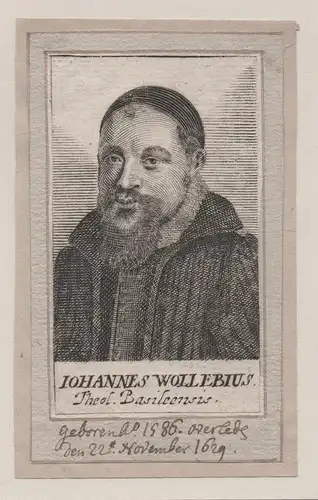 Iohannes Wollebius. Theol. Basileensis. - Johann Wolleb (1586-1629) Basel Professor Theologe Portrait