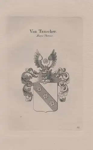 Von Tauscher. Marie Therese - Wappen coat of arms Heraldik heraldry