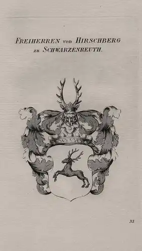 Freiherren von Hirschberg zu Schwarzenreuth - Wappen coat of arms Heraldik heraldry