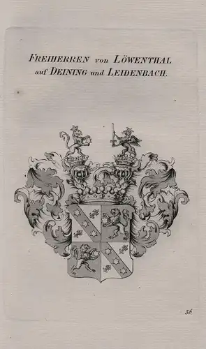 Freiherren von Löwenthal auf Deining und Leidenbach - Wappen coat of arms Heraldik heraldry