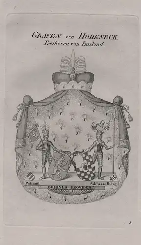 Grafen von Hoheneck. Freiherren von Imsland. - Wappen coat of arms Heraldik heraldry