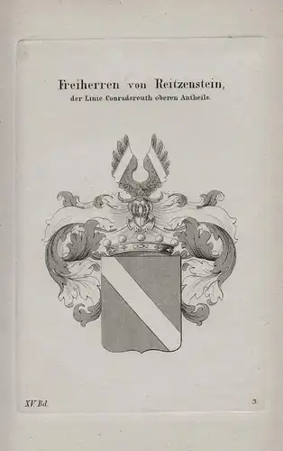 Freiherren von Reitzenstein, der Linie Conradsreuth oberen Antheils - Wappen coat of arms Heraldik heraldry