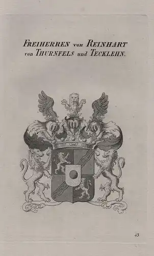 Freiherren von Reinhart von Thurnfels und Tecklehn - Wappen coat of arms Heraldik heraldry