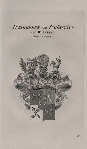 Freiherren von Schönstätt auf Wolfring - Wappen coat of arms Heraldik heraldry