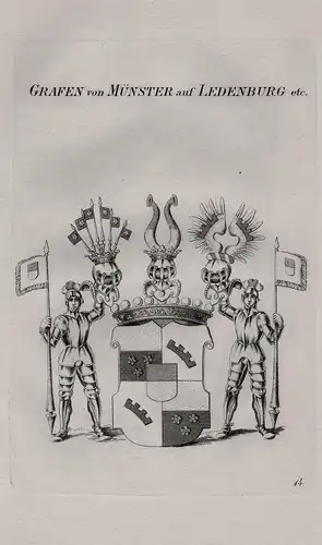 Grafen von Münster auf Ledenburg etc. - Wappen coat of arms Heraldik heraldry