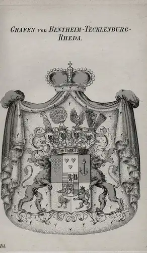 Grafen von Bentheim-Tecklenburg-Rheda - Wappen coat of arms Heraldik heraldry
