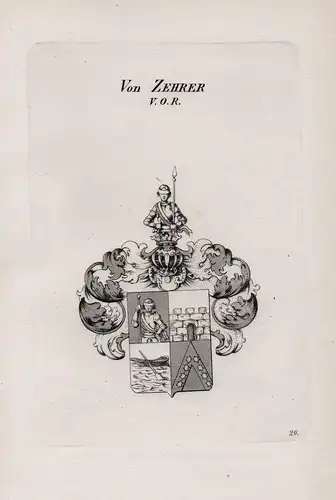Von Zehrer V. O. R. - Wappen coat of arms Heraldik heraldry