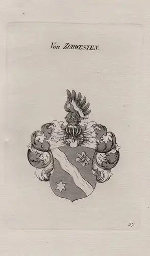Von Zurwesten - Zur Westen Zurwesten Wappen coat of arms Heraldik heraldry