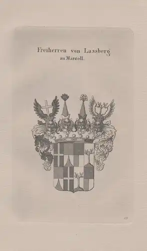 Freiherren von Lassberg zu Marzoll - Laßberg Wappen coat of arms Heraldik heraldry