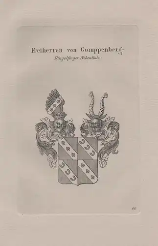 Freiherren von Gumppenberg - Dingolfinger Nebenlinie. - Gumppenberg Gumpenberg Wappen coat of arms Heraldik he