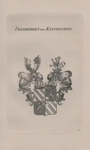 Freiherren von Kayserstein - Kaiserstein Wappen coat of arms Heraldik heraldry