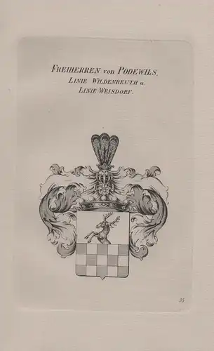 Freiherren von Podewils, Linie Wildenreuth u. Linie Weisdorf - Wappen coat of arms Heraldik heraldry