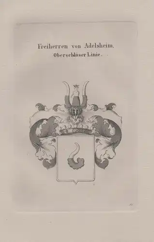 Freiherren von Adelsheim, Oberschlöser Linie - Adelsheim Alletzheim Adoltzheim Wappen coat of arms Heraldik he
