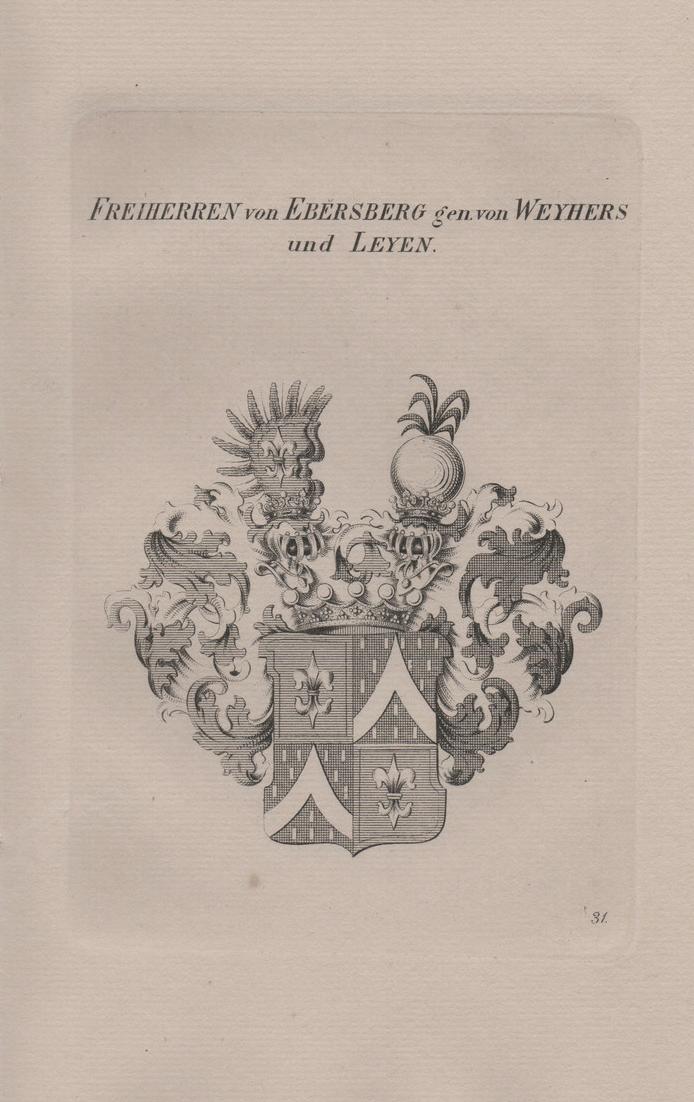 Freiherren von Ebersberg gen. von Weyhers und Leyen Wappen coat of