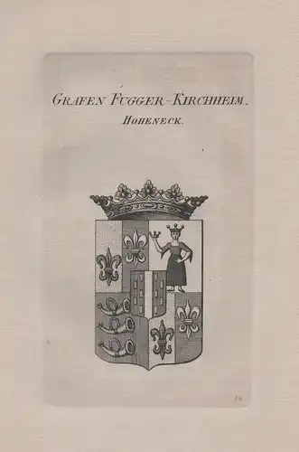 Grafen Fugger-Kirchheim-Hoheneck. - Wappen coat of arms Heraldik heraldry