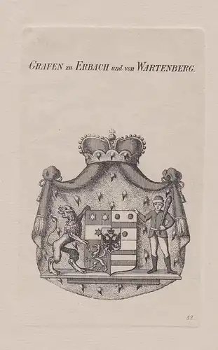 Grafen zu Erbach und von Wartenberg - Wappen coat of arms Heraldik heraldry